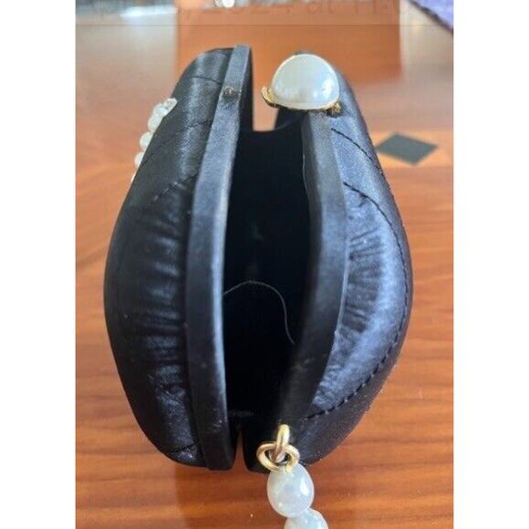 Chanel Vintage Women's Evening Purse Satin/Leather Pearl Embellished A+ - Picture 5 of 12